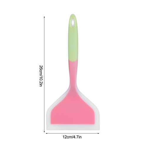 Silicone Pancakes Shovel Wide Spatula Turner, Soft Edge Turner - color: Green,pink