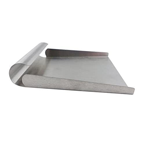 5.9 Inch Stainless Steel Food Scooper, Cutting-board Scraper | One-Piece Metal Ice Scooper, Cast Square Food Scoop with Sides, Flour Utility Scoop with Multi-Purpose Use, Silver