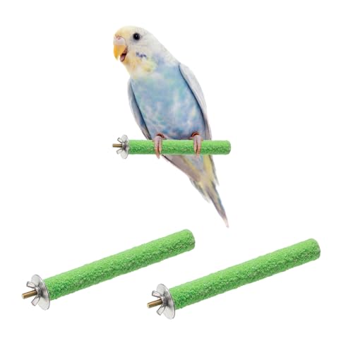 Bird Perch Stand, Colorful Paw Grinding Stick, Wood Rough-surfaced Perch Parrot Stand 15 x 1.8 Cm, (Green, 2 Pcs), Intended for Home/Animal Parks/Pet Stores - color: Green, size: 15 x 1.8 cm / 5.91 x 0.71 inch