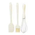3PCS Silicone Spatula Baking Pastry Tools Cake Cream Spatula Kitchen Whisk Barbecue Oil Brush Small Tools Kitchen Accessories - color: White, size: one size
