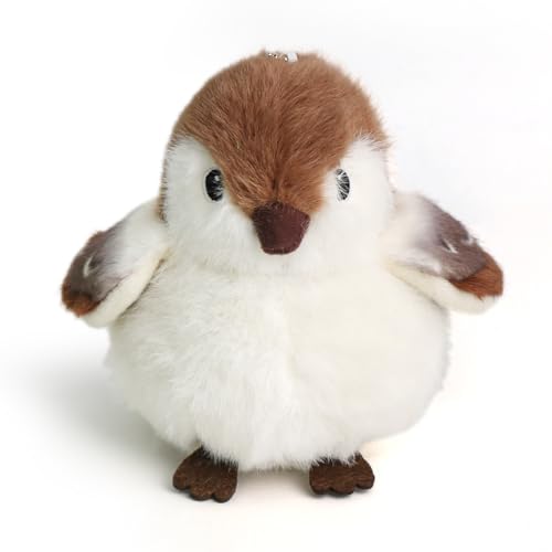 Bird Stuffed Animal Realistic Cute Sparrow Bird Plush Backpack Pendant Simulation Toy Plush Suitable Christmas Birthday Valentine's Day Gift for Kids - color: Sparrow
