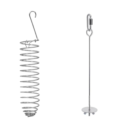 2 PCS Rat Enrichment Toys, Stainless Steel Hamster Foraging Toy, Hanging Fruit & Vegetable Holder for Mice, Rat Cage Accessories Chew-Proof Slow Feeder Puzzle Toy for Hamster, Bird