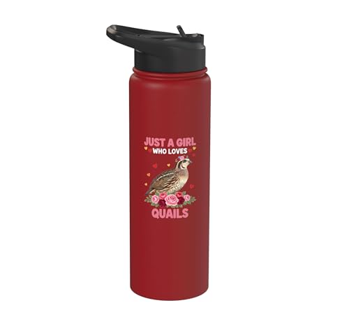 Bird, For The Girl Who Adores Quails Stainless Steel Insulated Water Bottle - color: Red