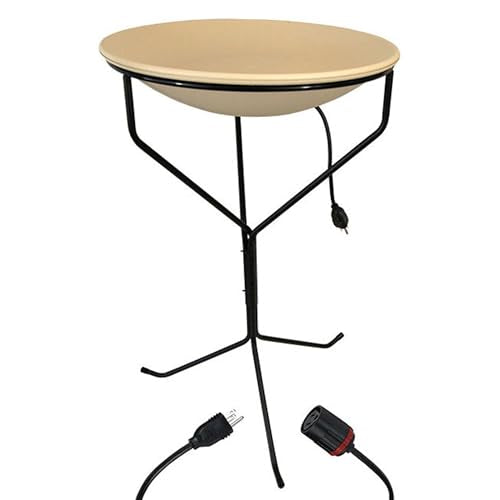 BestNest Heated Bird Bath with Metal Stand and 25' Lock-N-Dry Cord – 20" Diameter, Thermostatically Controlled Heater for Winter Use, Outdoor Bird Bath with Safe Power Connection