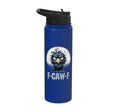 F-Caw-F Black Crow Black Bird Funny Crow F-Caw-F Stainless Steel Insulated Water Bottle - color: Royal Blue