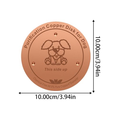Copper Dog Bowl, 4" Copper Disc for Dog Water Bowl with 3 Point Support | Copper Pet Water Bowl, Dispenser Purification Disk, Copper Disk for Drinking Fountain Cat Bird Bath Bunny Cattle Horse - color: puppy