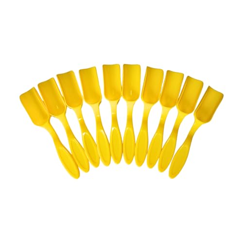 10Pcs NINGDAN Mini Shovel,Plastic Mini Gardening Shovel Spoons Soil Scoops,Cultivation Digging Transplanting Tools for Succulents Potted Flowers,Milk Powder/Coffee Beans Scoops (All Yellow) - color: All Yellow