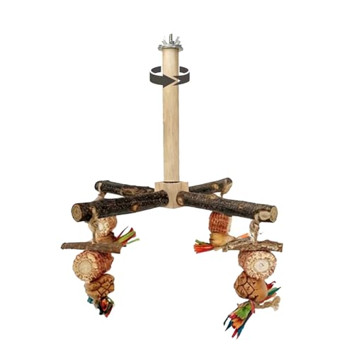 Bird Chew Toys Parrot Rotating Toys, Interactive Bird Cage Toys for Small Medium Birds, Durable Chewing Gnawing Beak Trimming Toys for Parakeet Cockatiel Conure Budgie Lovebird