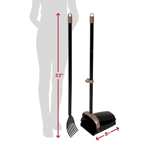 Arm & Hammer Dog Pooper Scooper Swivel Bin & Rake, Poop Scoop for Dogs, Black (2 Heavy Duty Scented Waste Bags Included) - size: One Size, style: Swivel and Rake Scooper