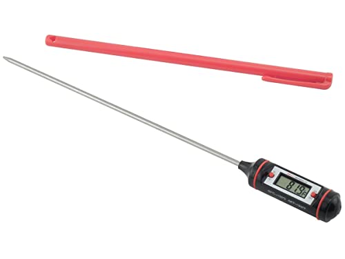 General Tools Digital Thermometer #DT310LAB, 8 Inch Extra Long Stainless Steel Probe, -58 to 302 degrees Fahrenheit (-50 to 150 degrees Celsius) Range with High and Low Alarms, Auto-Off