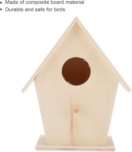 Wooden Bird House, DIY Bird Feeder Houses Unfinished Birdhouse Decorative for Decorations Indoors Gardens(Single layer No. 3)