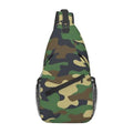Green Brown Camo Sling Backpack Crossbody Shoulder Bag Chest Bag Travel Chest Pack Casual Daypack For Women Men Hiking Sports Working - color: Black9