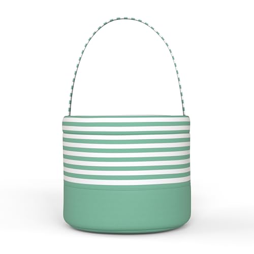 Easter Basket for Kid Boy Girl,Easter Egg Hunt Buckets,Personalized Canvas Tote Bags Easter Party Gifts for Easter Halloween - color: AB-Green