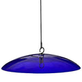 Yellow Recycled Glass Bird Feeder Dome, Hanging Weather Shield with Dual Hooks, Durable Outdoor Protection for Backyard Feeders, Cobalt Blue