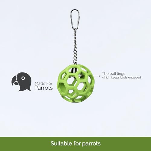 JW Pet Company Activitoys HOL-ee Roller Parrot Toy, 4 Inch Diameter (Colors Vary) (Pack of 2) - size: 3.5'' diameter 7.75'' length (Pack of 2)
