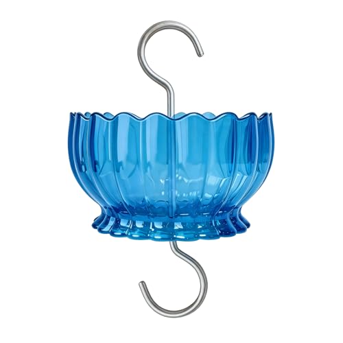 9oz Plastic Ant Moat for Hummingbird Feeder, Blue Daisy Insect Guard | Stainless Hooks, Floral Buffer, Transparent Nectar Protector, Water Barrier Blocking Bugs, 9 Ounce/270ml Capacity - color: Blue, size: 1PC/Pack