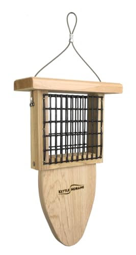 Cedar Single Cake Tail Prop Suet Bird Feeder with Hanging Cable