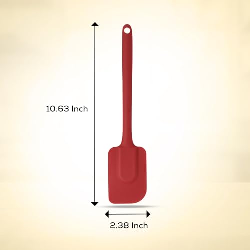 Mrs. Anderson’s Baking Silicone Spatula, Flexible And Nonstick, One-Piece Design, Red, For Mixing, Folding, Scraping, Baking, And Cooking - color: Red, size: 10.5-Inch, Spatula