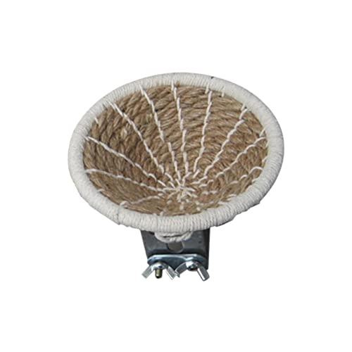 Hand Woven Hemp Rope Bird Nest Bed Cage Bed for Dove Parrot Canary Little Parrot Warm Bird Breeding Cabin Nest(Hemp Rope L)