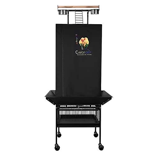 Colorday Good Night Bird Cage Cover for Large Bird Cage with Play Top (Patented), Black 61" - color: Black, size: 18.0"L x 18.0"W x 61.0"H