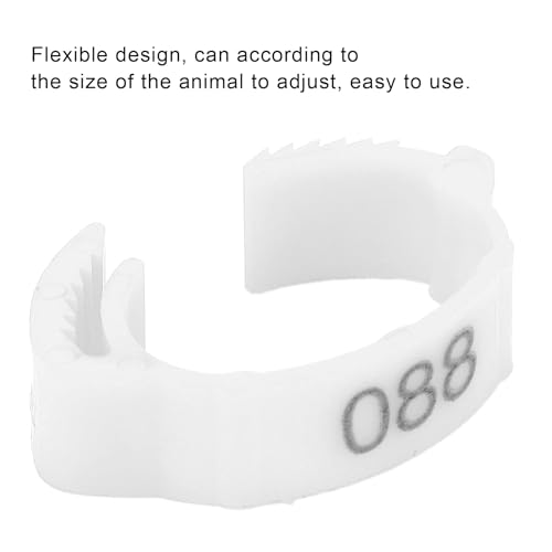 100PCS Chicken Leg Rings, 5 Colors Chicken Leg Bands Readable Numbered Chicken Identification Leg Bands Card Slots Design for Chicks Ducks (White (100 Pieces per Pack)) - color: White (100 Pieces Per Pack)