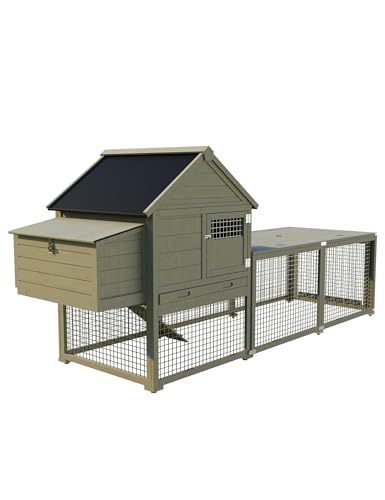 Chicken Coop, Outdoor Chicken Run for 4-6 Chickens, 109 inch Chicken Coop with Run