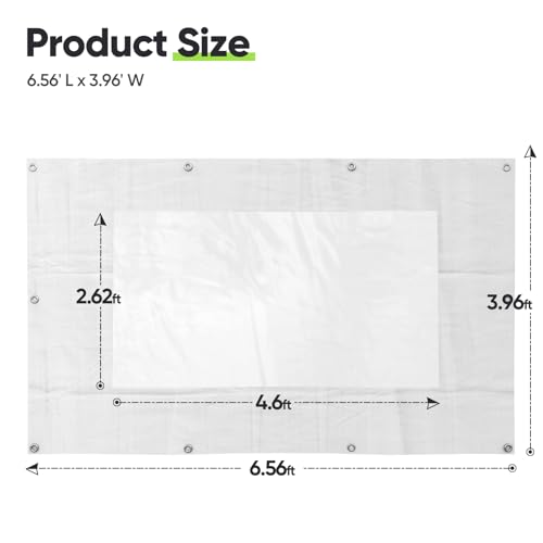 Quictent 6.6x4 FT Chicken Coop Cover Heavy Duty Winter Wrap with Window, Waterproof Chicken Run Tarp, Windproof Insulation Shield, 20 Ball Bungees (Side Panels, 2 Packs)