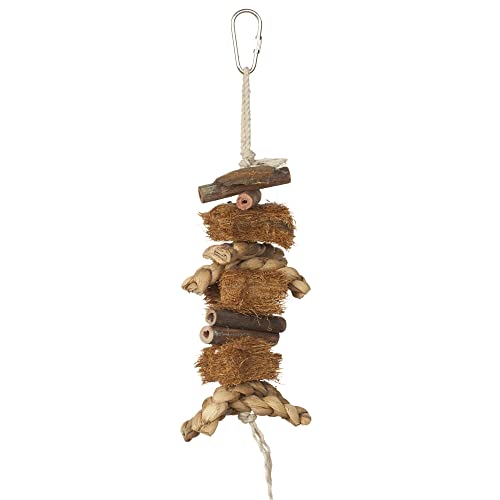 Prevue Hendryx Naturals Preen & Pacify Coco Rope Mini Bird Toy 62803 | Accessories for Parakeets, Conures, Cockatiels, Budgies, and Small to Medium Birds