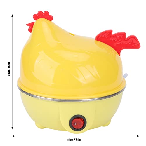 Electric Egg Cooker, Multifunction Chicken Shape Rapid Egg Boiler with 7 Egg Capacity Automatic Shut Off Mini Breakfast Machine Kitchen Utensil