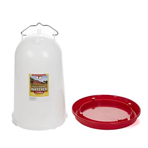 Little Giant Extra Large 3-Gallon Capacity Heavy-Duty Plastic Gravity Fed Poultry Waterer System (2 Pack)