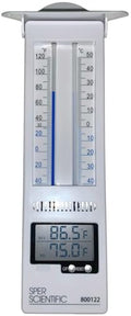 Sper Scientific Analog & Digital Min/Max Thermometer 800122 - Accurate Temperature Tracking, Weather-Resistant Design, Dual Display for Indoor & Outdoor Use, Ideal for Greenhouses, Labs & Food Storage - size: 1 Pack