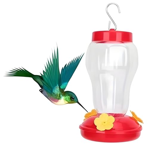 Plastic Hanging Hummingbird Feeders (Pack of 2) – Durable Outdoor Nectar Feeders, Easy Fill & Clean, Leak-Resistant Garden Feeders for Backyard & Patio