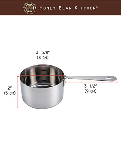 1 Cup 240 ml Measuring Scoop Cups, Polished Stainless Steel (Set of 2) - size: 1 Cup 240 ml