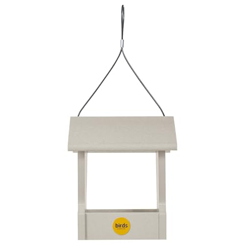 Birds Choice GSHF100 Hopper Feeder, Hanging Bird Feeder, Small, Sea Salt | Made in the USA, Recycled Plastic Construction, Simple to Fill, Weather-Resistant for Year-Round Backyard Use - color: White