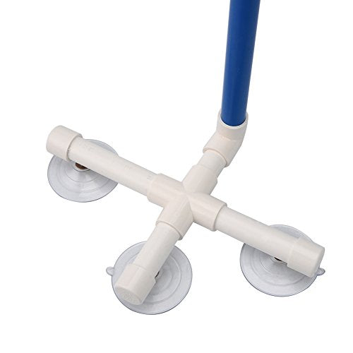 Hypeety Portable Suction Cup Bird Window and Shower Perch Toy Parrot Stand | 3 strong suction cups, parrot bath perch, easy to install, fits windows/shower tile, for budgies/parakeets/lovebirds, blue