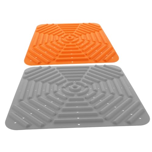 Angoily 2pcs Washable Chicken Coop Nesting Pads Lightweight Silicone Bedding Mats for Nesting Boxes Durable and Easy to Clean Chicken Cage Floor Protection Gray Orange
