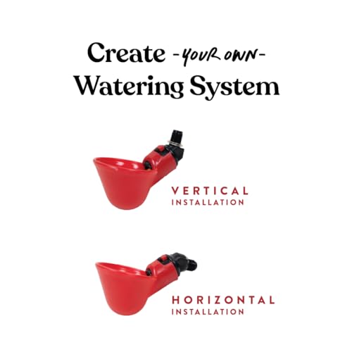 Harris Farms Gravity-Fed Poultry Watering Cups, Automatic System, 6 Count | Automatic Gravity-Fed Water Cups, Durable Plastic Construction, Easy Installation, Low-Maintenance Poultry Watering System
