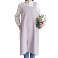 Cotton Aprons for Women and Men | Cross-Back Apron with Pockets - color: Pink
