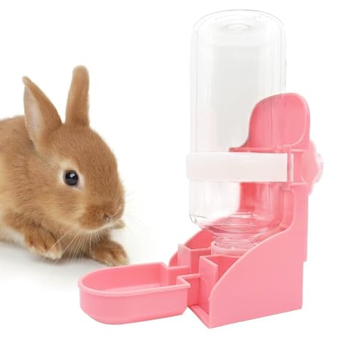 kathson Rabbit Water Bottle, 17oz Hanging Water Fountain Automatic Dispenser No Leak WaterFeeder for Bunny Chinchilla Guinea Pig Hedgehog Ferret - size: 1PCS Water Dispenser, Pink