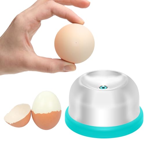 Egg Piercer for Boiling & Baking, Stainless Steel Egg Puncher with Spring-Loaded Needle & Non-Slip Base, Prevents Cracking for Perfect Hard/Soft Boiled Eggs, Eggshell Peeler Tool (Blue) - color: Blue