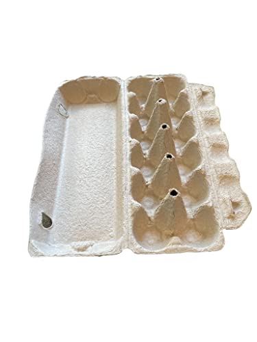Natural Pulp Egg Cartons Securely Holds One Dozen Eggs or Use for Crafting or Sell Your Large Eggs (6 Cartons)