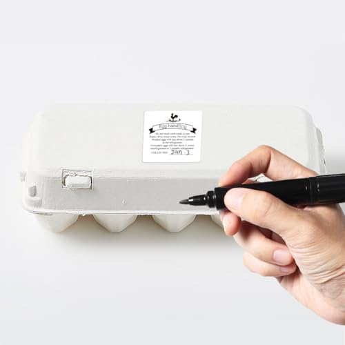 320 Pcs Egg Carton Labels, 2 Inch Square Egg Handling Sticker PET Adhesive Egg Packaging Sticker for Box Container Carton Farm Supplies - color: Collected Date Writable