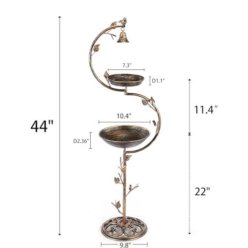 HOUYANG 44" H Cast Iron Bird Baths for Outdoors with Metal Bird Feeder,Vintage Metal Bird Bath Bowl Garden Lawn Yard Decorations - color: Birdbaths-B