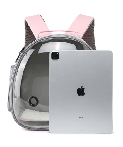 Small Animal Carrier Guinea Pig Backpack,Transparent, Breathable Backpack Carrier for Hedgehogs, Rabbits, Birds, Squirrels, Hamsters, Lizards Comfortable, Portable Travel Bag for Small Pets (Pink) - color: Pink