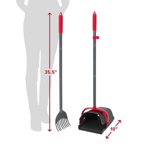 Arm & Hammer Pooper Scooper for Extra Large Dogs Heavy Duty, Outside Yard Dog Poop Scoop Pet Waste Clean Up with Bag Attachment - 2 Waste Bags Included | Includes 2 waste bags plus an attachment to hold them, keeps hands clean while picking up after pets