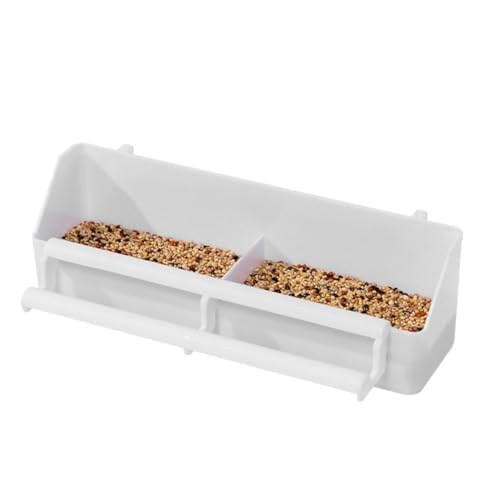 POPETPOP Bird Cage Feeder Bird Food Feeding Bowl Hanging Food Bowl for Cage Clip-on Box for Rabbits Pigeons Parrots Hamsters 3 Pack 8.38 X 2.55 X 2.08 in