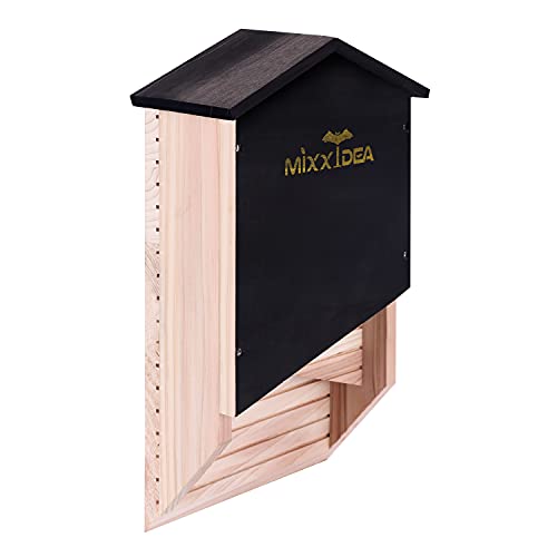 Bat House Bat Box Double Chamber Outdoor House Nursery Bat Shelter Habitatbig bat Box Handcrafted from Cedar Wood - Easy for Bats to Land and Roost - Weather Resistant & Ready to Install - color: Black 1