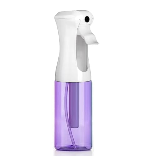 VIGOR PATH Continuous Mist Purple Spray Bottle 200ml Fine Mist for Hair | Aerosol Free Reduces Hand Fatigue Salon Refillable Lightweight Cleaning - color: PURPLE