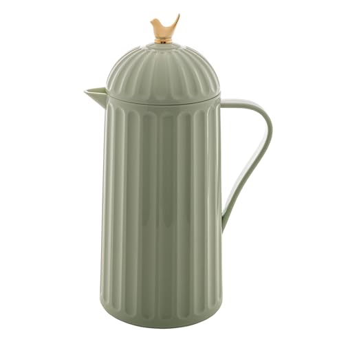 WOLFF - Bird Thermal Coffee Carafe - Hot or Cold Drinks, Plastic Exterior and Glass Insulation Lining Flask Coffee Dispenser, Thermal Bottle for Beverages, Tea and Water Pitcher- Mint Green, 34floz/1L - color: Mint Green