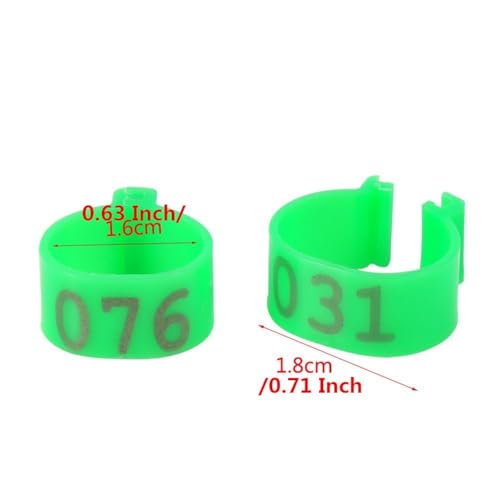 Maxmartt 100Pcs Chicken Leg Bands Numbered 1-100 Chicken Identification Band 16mm Poultry Goose Ducks Leg Bands Plastic Chicken Bands Tags Poultry Rings (Red)